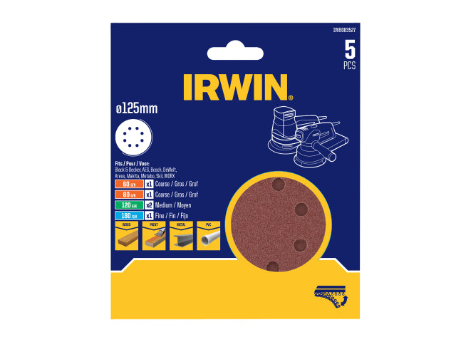 IRWIN® 125mm Sanding Disc Set, 5 Piece – – Now available at MTN Shop UK. - imagen 2