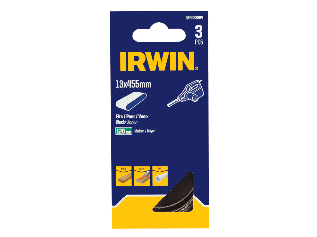 IRWIN® Powerfile Sanding Belt 13 x 455mm 120G (Pack 3) – – Now available at MTN Shop UK. - imagen 2