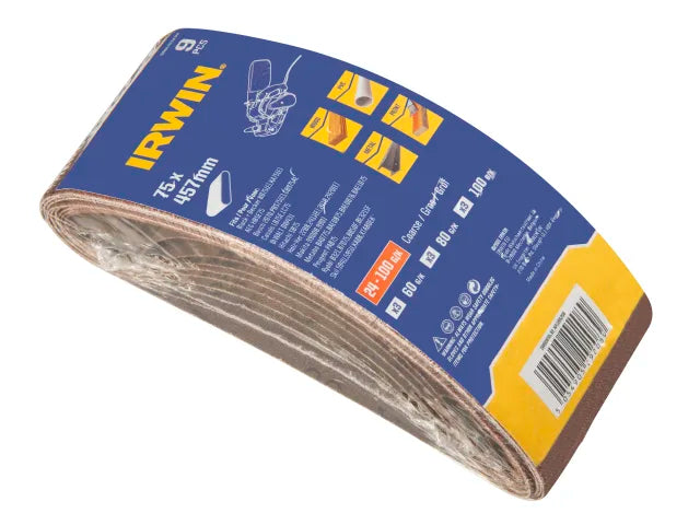 IRWIN® 75 x 457mm Sanding Belt Set, 9 Piece – – Now available at MTN Shop UK. - imagen 2