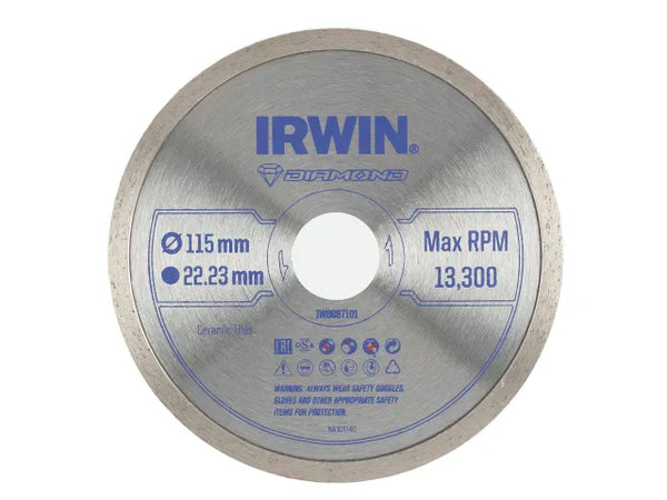 IRWIN® Continuous Rim Diamond Blade 115 x 22.23mm – – Now available at MTN Shop UK.