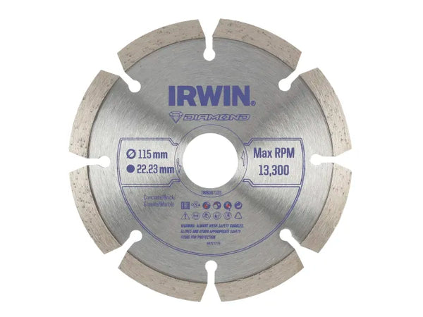 IRWIN® Segmented Diamond Blade 115 x 22.23mm – – Now available at MTN Shop UK.