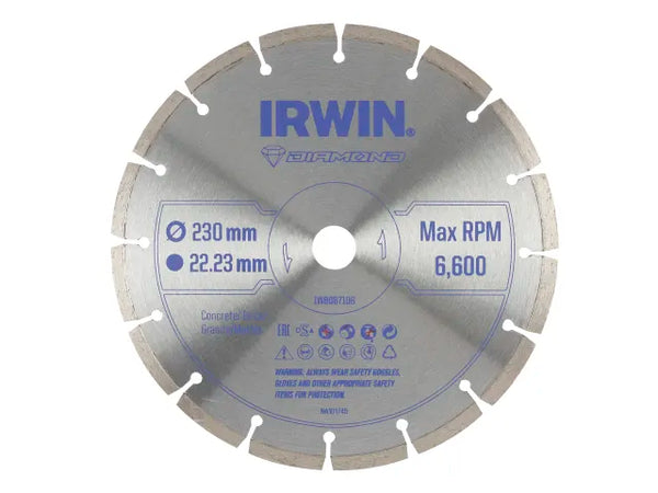 IRWIN® Segmented Diamond Blade 230 x 22.23mm – – Now available at MTN Shop UK.