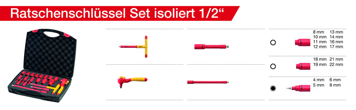 Wiha Insulated 1/2in Ratchet Wrench Set, 21 Piece (inc. Case) – – Now available at MTN Shop UK. - imagen 2
