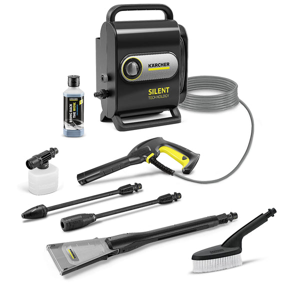 Karcher - K Silent Black Edition Pressure Washer 130 bar 240V - Kärcher pressure washer kit with attachments and detergent.
