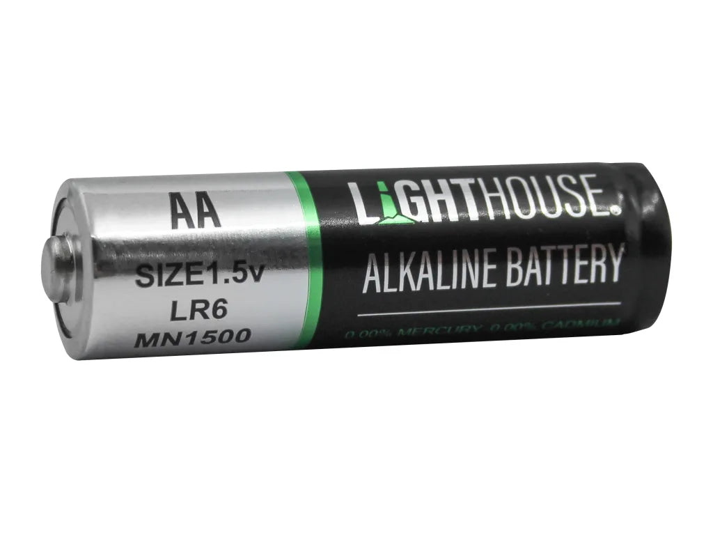 Lighthouse - Lighthouse AA LR6 Alkaline Batteries 2400 mAh (Pack 24) - AA alkaline battery, 1.5V, Lighthouse brand, mercury-free. - imagen 2