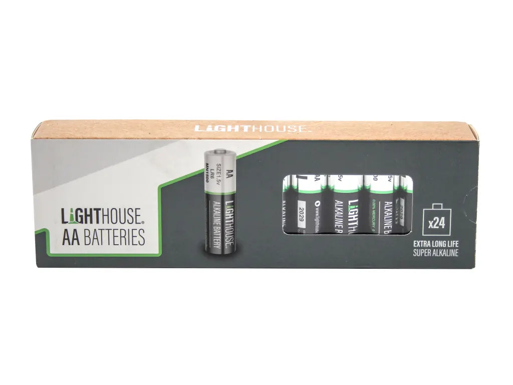 Lighthouse - Lighthouse AA LR6 Alkaline Batteries 2400 mAh (Pack 24) - Lighthouse AA Batteries, 24-pack, super alkaline power. - imagen 3