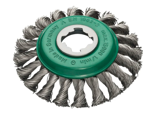 Lessmann X-Lock Stainless Steel Knot Bevel Brush 115mm Non Spark – – Now available at MTN Shop UK.