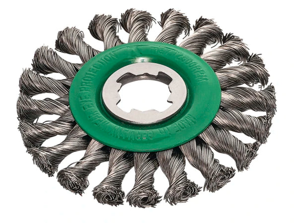 Lessmann X-Lock Stainless Steel Knot Wheel Brush 125mm Non Spark – – Now available at MTN Shop UK.