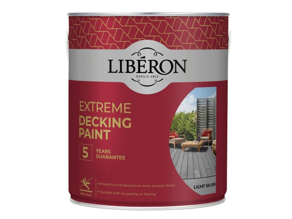 Liberon Extreme Decking Paint Light Silver 2.5 litre – – Now available at MTN Shop UK.