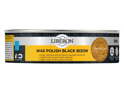 Liberon Black Bison Wax Paste Medium Oak 150ml – – Now available at MTN Shop UK.