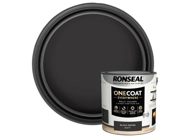 Ronseal One Coat Everywhere Interior Paint Black Pepper Matt 2.5 litre – – Now available at MTN Shop UK. - imagen 4