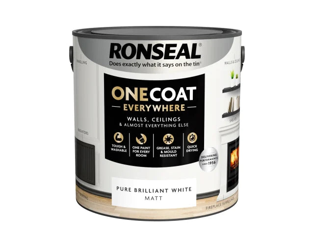 Ronseal One Coat Everywhere Interior Paint Pure Brilliant White Matt 2.5 litre – – Now available at MTN Shop UK. - imagen 3