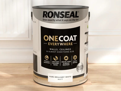 Ronseal One Coat Everywhere Interior Paint Pure Brilliant White Matt 5 litre – – Now available at MTN Shop UK.