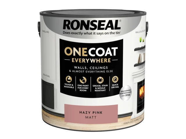 Ronseal One Coat Everywhere Interior Paint Hazy Pink Matt 2.5 litre – – Now available at MTN Shop UK. - imagen 3