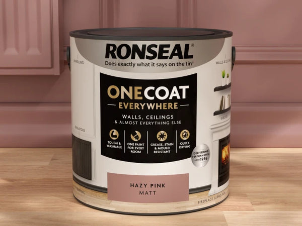Ronseal One Coat Everywhere Interior Paint Hazy Pink Matt 2.5 litre – – Now available at MTN Shop UK.
