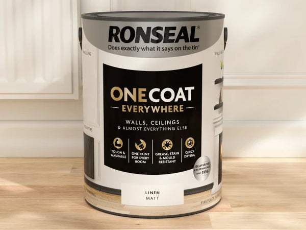 Ronseal One Coat Everywhere Interior Paint Linen Matt 5 litre – – Now available at MTN Shop UK.