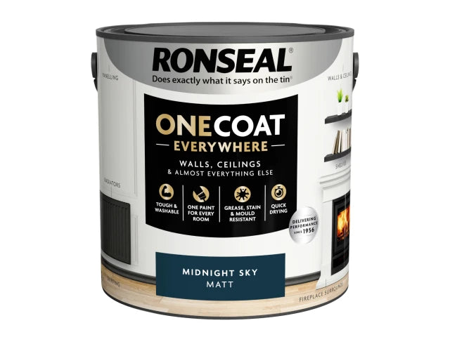 Ronseal One Coat Everywhere Interior Paint Midnight Sky Matt 2.5 litre – – Now available at MTN Shop UK. - imagen 3