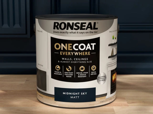 Ronseal One Coat Everywhere Interior Paint Midnight Sky Matt 2.5 litre – – Now available at MTN Shop UK.