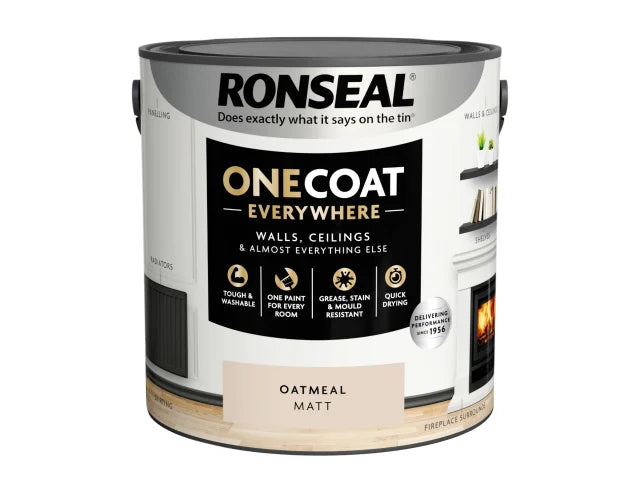 Ronseal One Coat Everywhere Interior Paint Oatmeal Matt 2.5 litre – – Now available at MTN Shop UK. - imagen 3