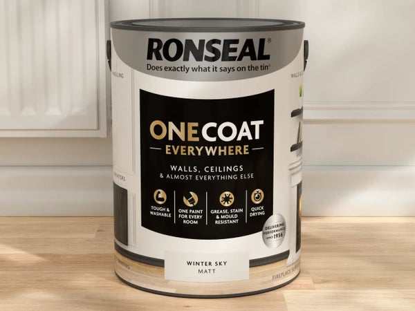 Ronseal One Coat Everywhere Interior Winter Sky Matt 5 litre – – Now available at MTN Shop UK.