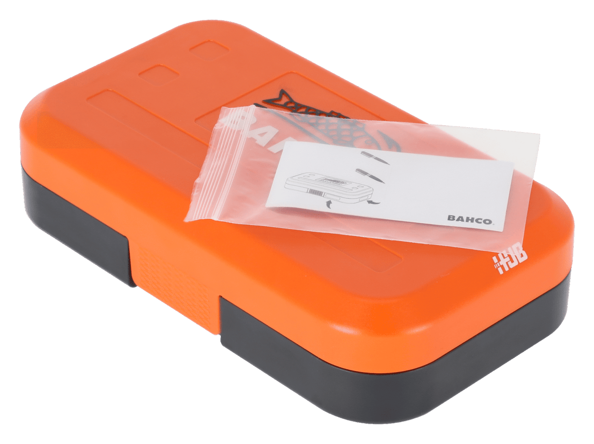 Bahco - Bahco S34MC8H 1/4in Drive Socket & Bit Set, 34 Piece - Orange tool storage case with instruction sheet. - imagen 8