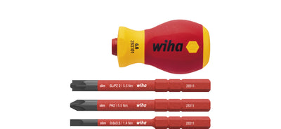Wiha SoftFinish® electric slimVario Stubby Screwdriver Set, 4 Piece – – Now available at MTN Shop UK.