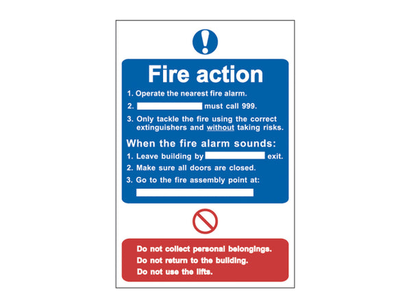 Scan Fire Action Procedure - PVC Sign 200 x 300mm – – Now available at MTN Shop UK.