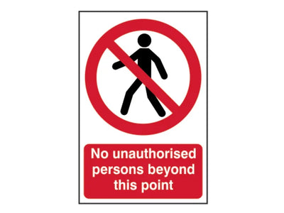 Scan No Unauthorised Persons Beyond This Point - PVC Sign 200 x 300mm – – Now available at MTN Shop UK.