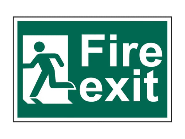 Scan Fire Exit Man Running Left - PVC Sign 300 x 200mm – – Now available at MTN Shop UK.