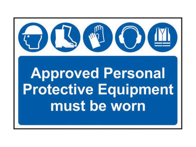 Scan Approved PPE Must Be Worn - PVC Sign 600 x 400mm – – Now available at MTN Shop UK.