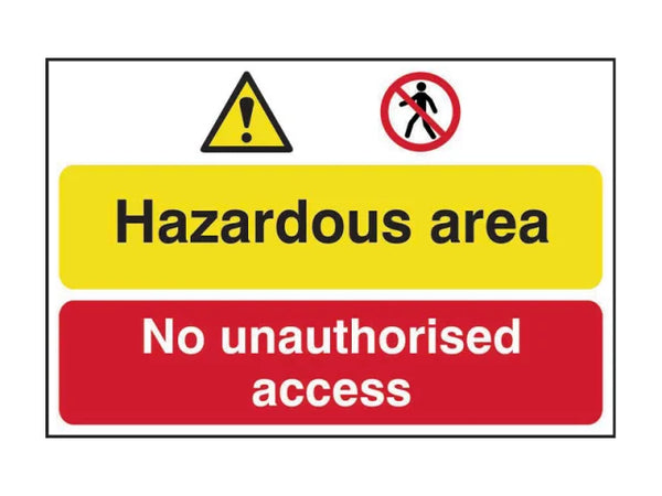 Scan Hazardous Area / No Unauthorized Access - PVC Sign 600 x 400mm – – Now available at MTN Shop UK.