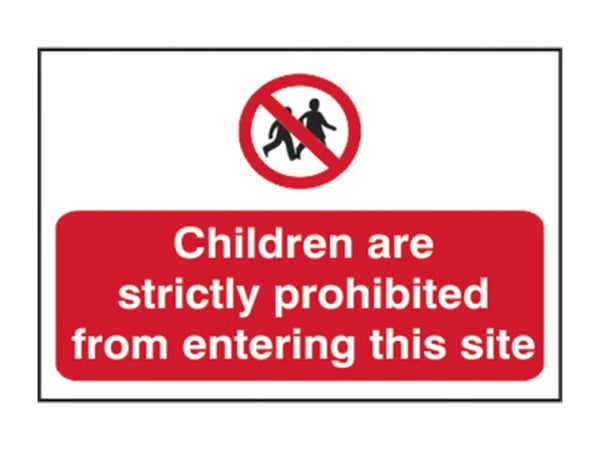 Scan Children Prohibited From Entering Site - PVC Sign 600 x 400mm – – Now available at MTN Shop UK.