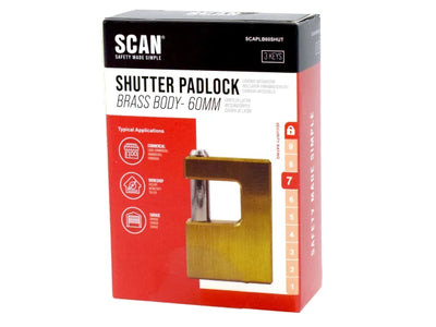 Scan Brass Shutter Padlock 60mm – – Now available at MTN Shop UK.
