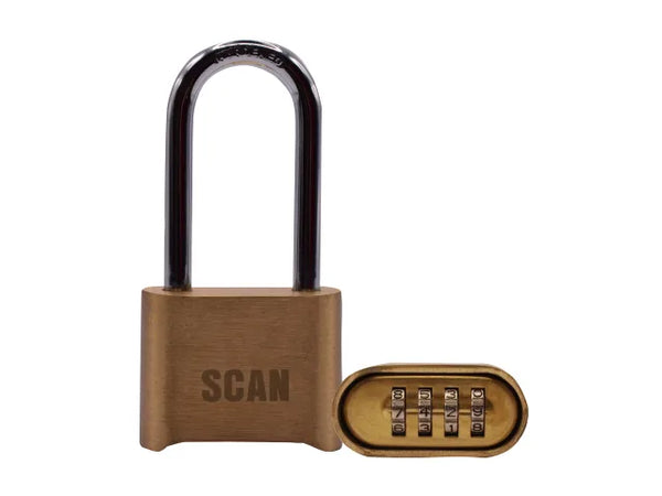 Scan Brass Combination Padlock 50mm Long Shackle – – Now available at MTN Shop UK.