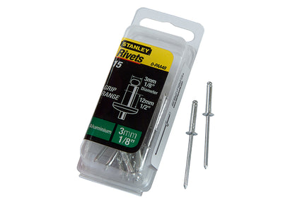 Stanley 1-PAA48 Aluminium Rivets Long 3 x 12mm Pack of 15