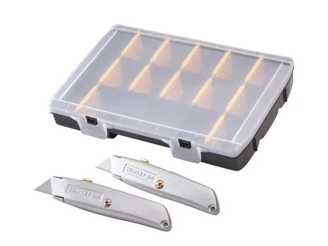STANLEY® 99E Trimming Knife Twin Pack with 50 Spare Blades in Organiser – – Now available at MTN Shop UK. - imagen 2
