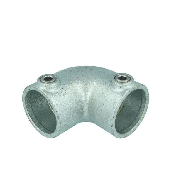 Doughty Pipeclamp Elbow 90° - Galvanized steel pipe elbow fitting with screws.