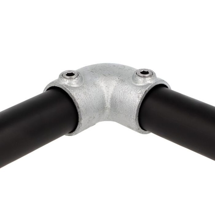 Doughty Pipeclamp Elbow 90° - Aluminum pipe elbow connector with black fittings. - imagen 3