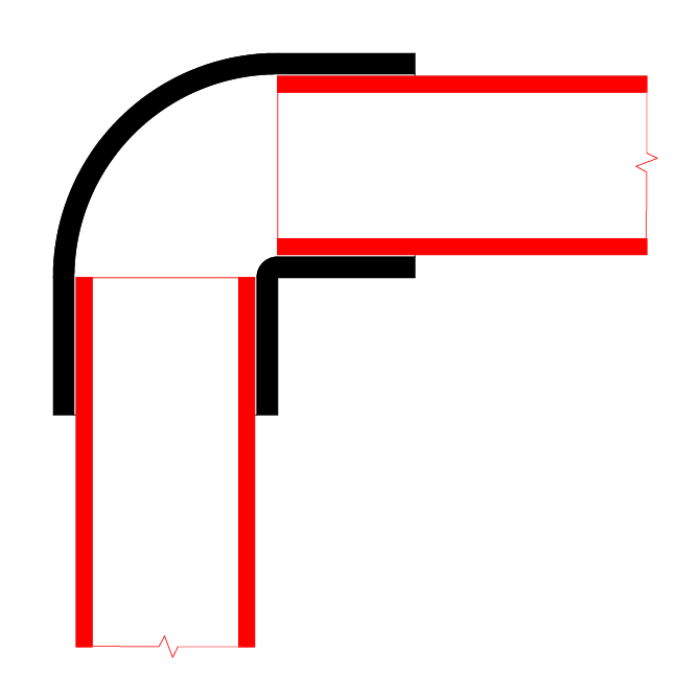 Doughty Pipeclamp Elbow 90° - PVC conduit elbow fitting, red and black design. - imagen 4