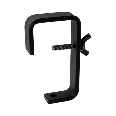 Doughty 75mm Hook Clamp - Black metal C-clamp with adjustable screw mechanism.