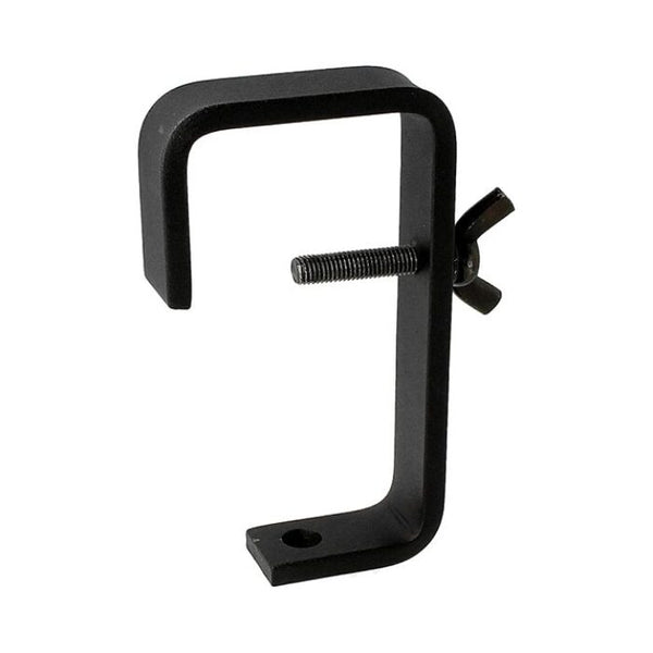 Doughty 75mm Hook Clamp - Black metal C-clamp with adjustable screw mechanism.