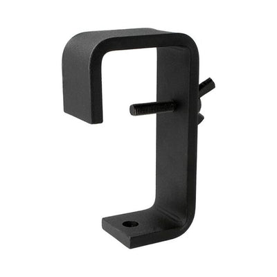 Doughty 75mm Heavy Duty Hook Clamp - Black metal C-clamp with adjustable screw bracket.