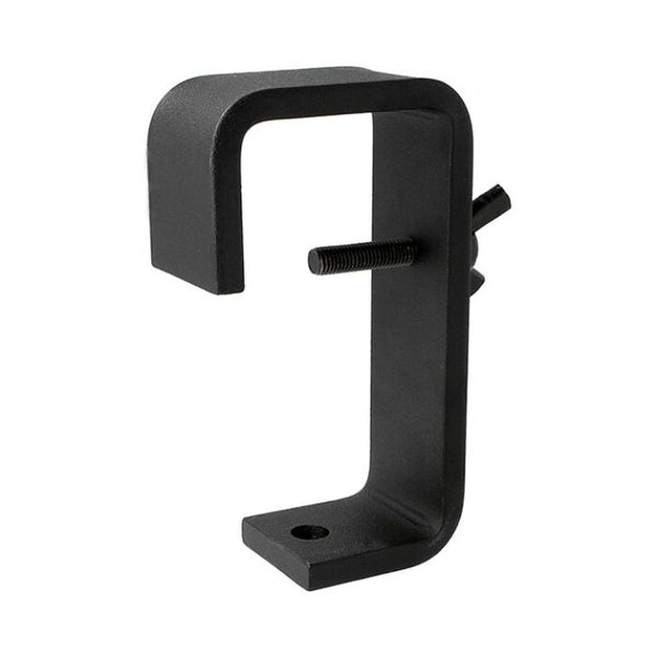 Doughty 75mm Heavy Duty Hook Clamp - Black metal C-clamp with adjustable screw bracket.