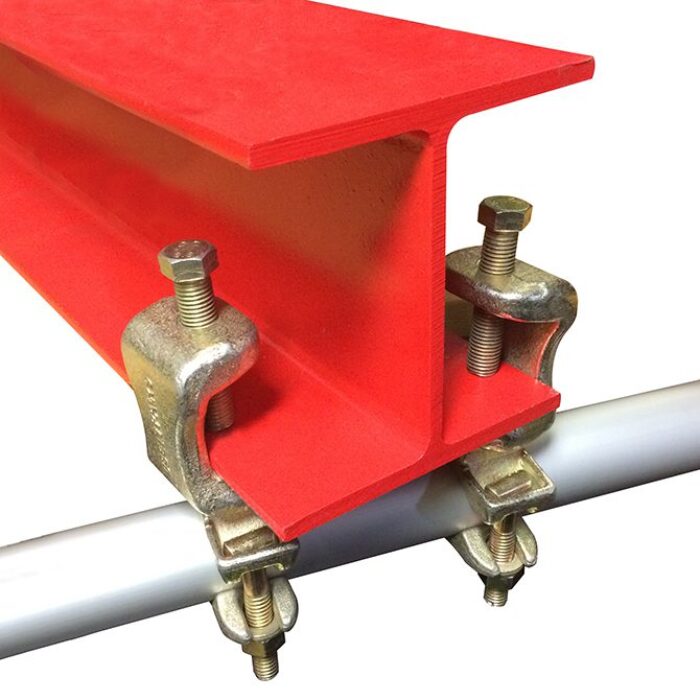 Red metal bracket with bolts on a white background - imagen 3