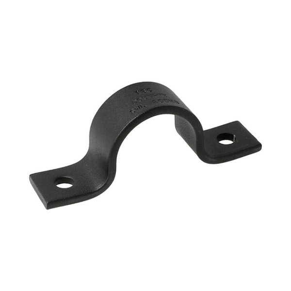 Doughty Saddle Clamp 48mm - Black metal pipe clamp, two mounting holes.