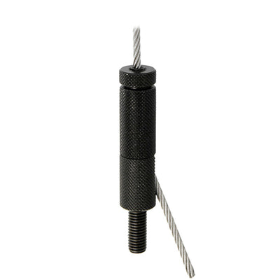 Doughty 30SV M8 Male-Side Exit Wire - Black adjustable cable gripper with threaded design.