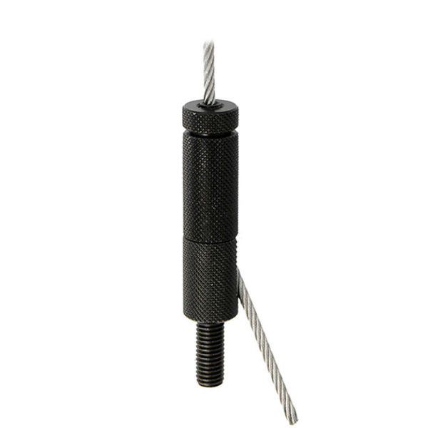Doughty 30SV M8 Male-Side Exit Wire - Black adjustable cable gripper with threaded design.