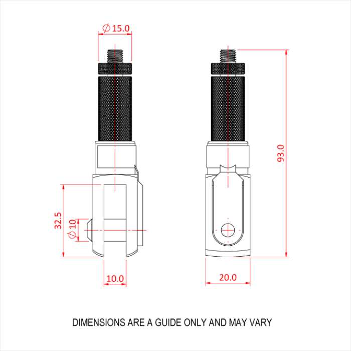 Doughty 30SV with Fork - Adjustable knurled handle with precise dimension markings. - imagen 2