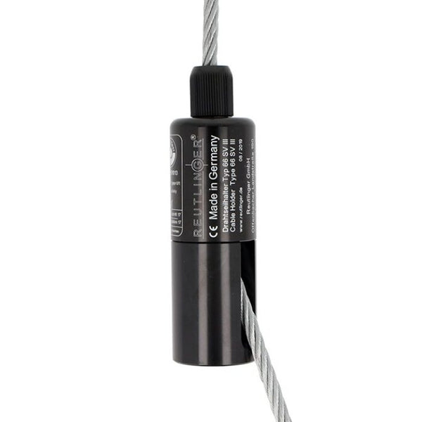 Doughty 66SV III ZW M16 Female - Black Reutlinger cable holder with wire attachment.