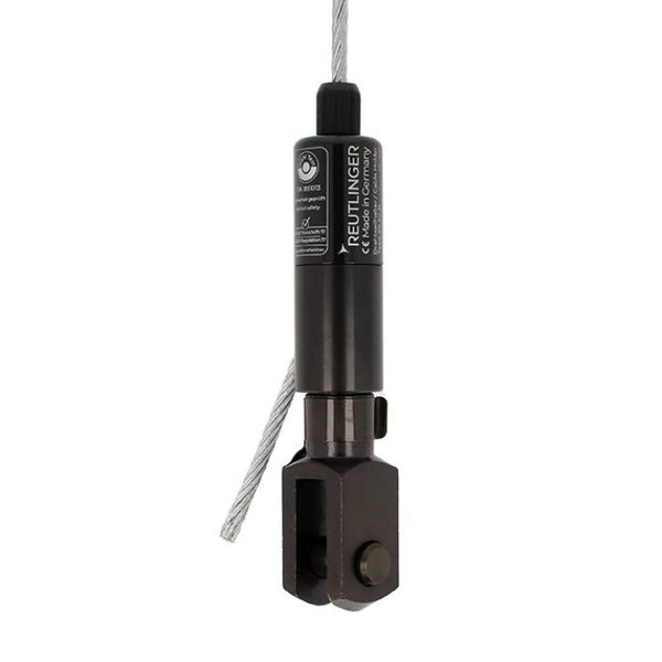 Doughty 66SV III ZW with Fork-Side Exit Wire - Reutlinger cable suspension lock, black, industrial use.